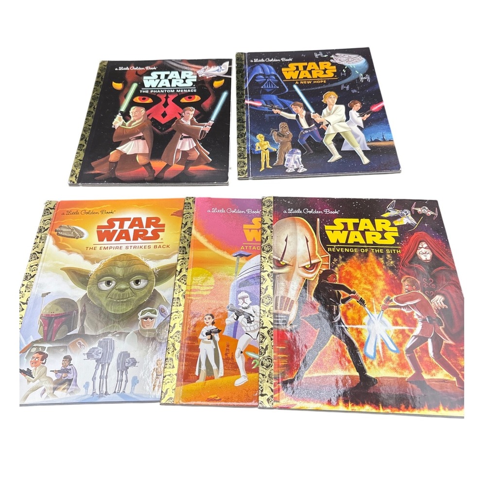 Star Wars Little Golden Book Set of 5 Episodes I-V Hardcover Kids Books 2015